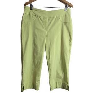 Ruby Rd Light Green Cropped Pants with Side Slits Size 14